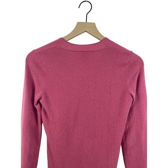 Ann Taylor Women's XS 100% Cashmere V Neck Barbie Pink Pullover Sweater Jumper - Picture 6 of 7